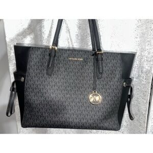 COPY - Michael Kors Black and Gray Tote Bag with Monogram Pattern